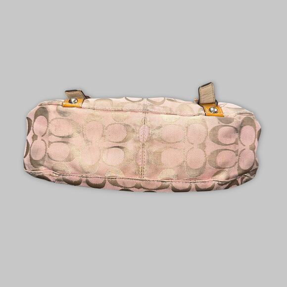 Coach Signature Jacquard Pink Crossbody Bag - Picture 4 of 8